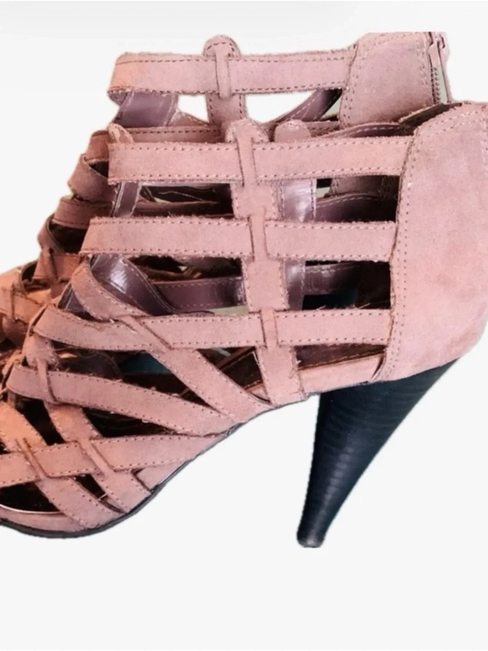 Nine West Suede Neutral Taupe Colored Strap Sandals Size 8